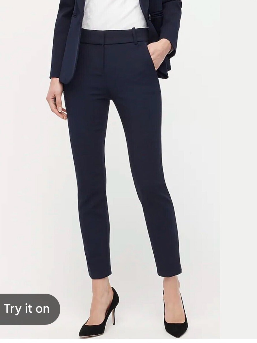 J Crew Navy Cameron Cropped Slim Pants Nwot